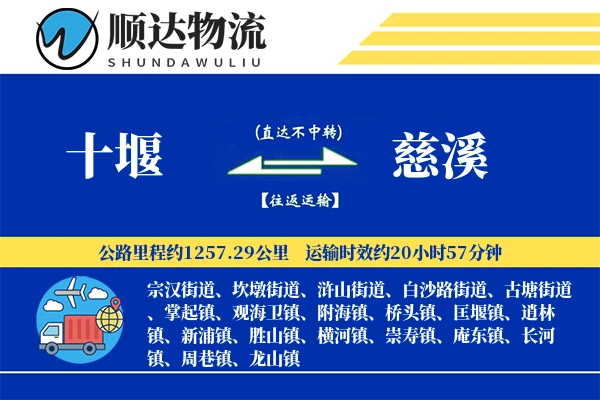 十堰到慈溪物流公司
