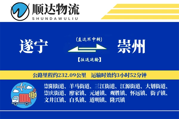 遂宁到崇州物流公司