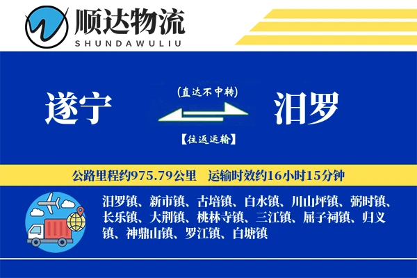 遂宁到汨罗物流公司