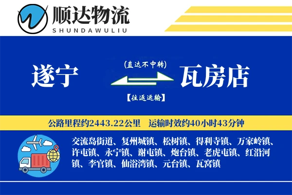 遂宁到瓦房店物流公司