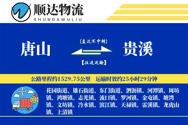 唐山到贵溪物流公司