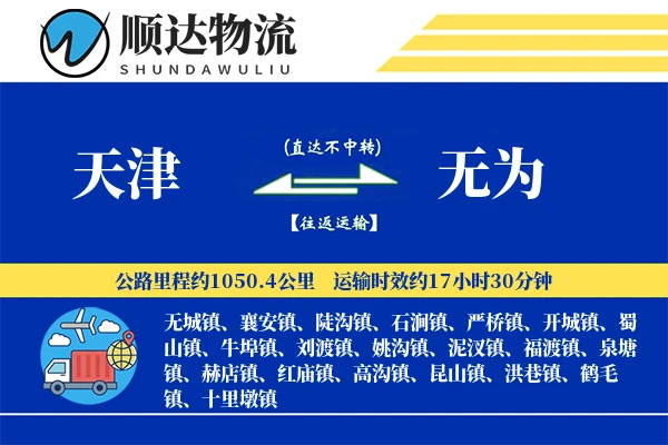 天津到无为物流公司