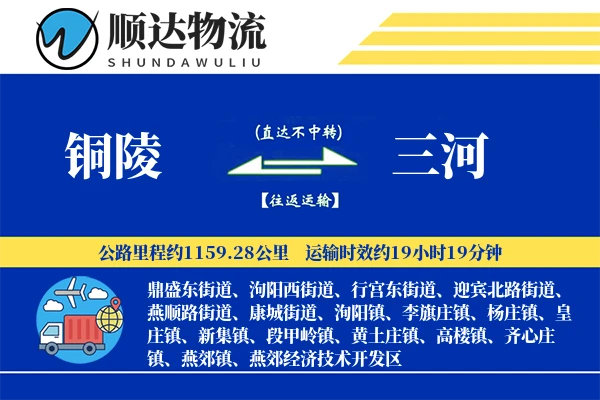 铜陵到三河物流公司-搬家运输专线「丢损赔偿」
