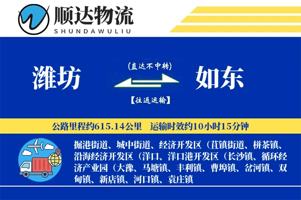 潍坊到如东物流公司