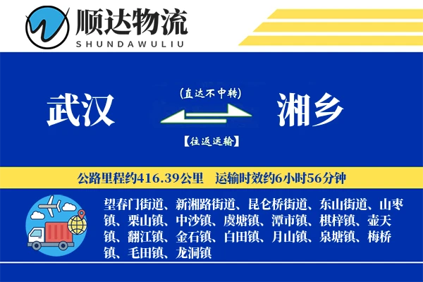 武汉到湘乡物流公司