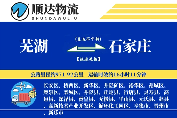 芜湖到石家庄物流公司