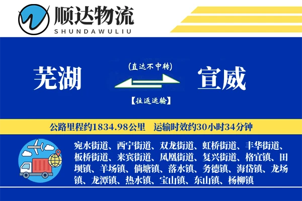 芜湖到宣威物流公司-同城货运专线「增值服务」