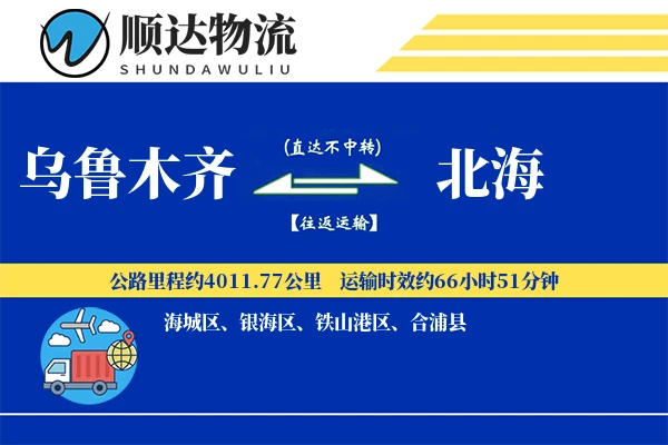 乌鲁木齐到北海物流公司