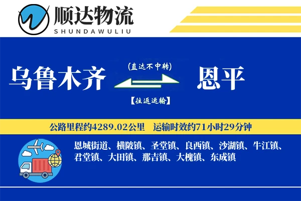 乌鲁木齐到恩平物流公司