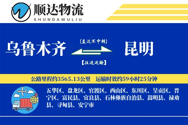 乌鲁木齐到昆明物流公司