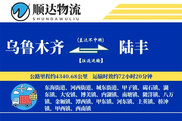 乌鲁木齐到陆丰物流公司