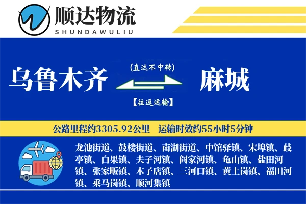 乌鲁木齐到麻城物流公司
