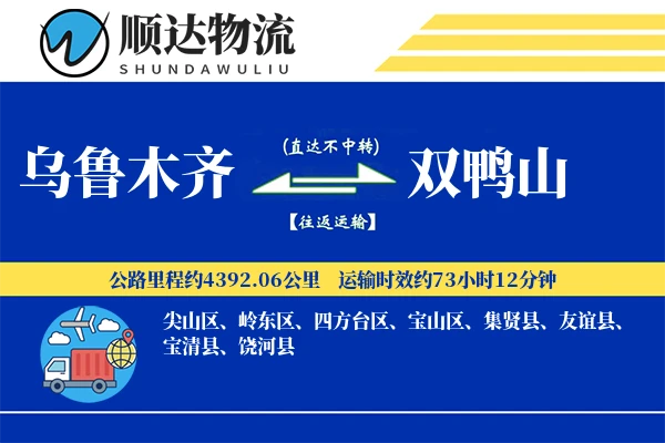 乌鲁木齐到双鸭山物流公司