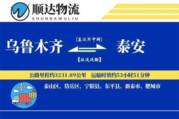 乌鲁木齐到泰安物流公司