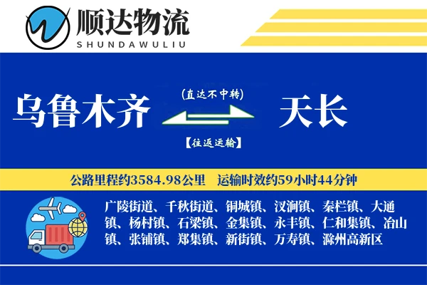 乌鲁木齐到天长物流公司