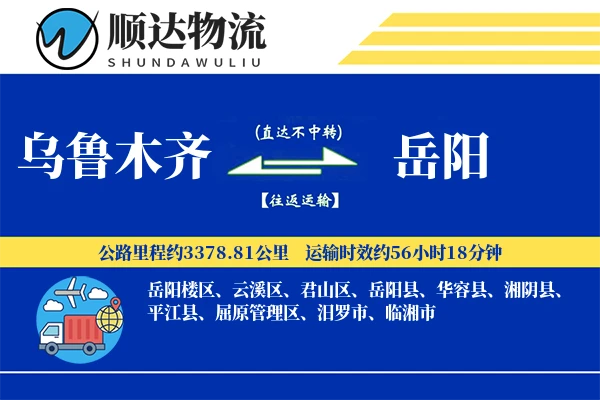 乌鲁木齐到岳阳物流公司