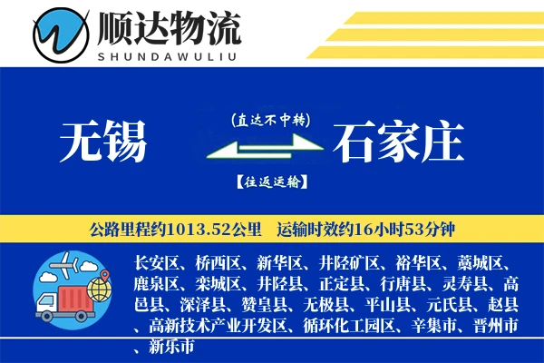 无锡到石家庄物流公司
