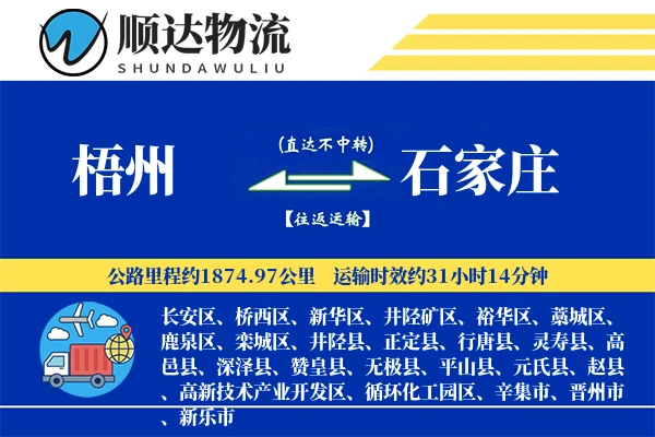 梧州到石家庄物流公司