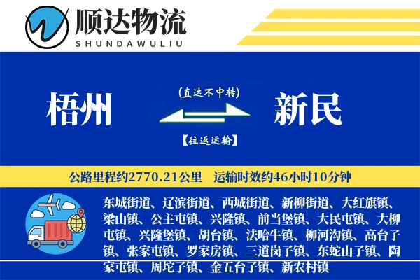 梧州到新民物流公司-电商货运专线「成本效益」