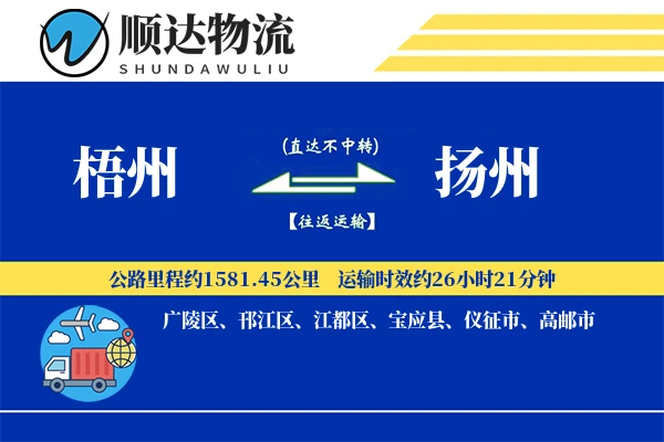 梧州到扬州物流公司-电商物流专线「跨境物流」