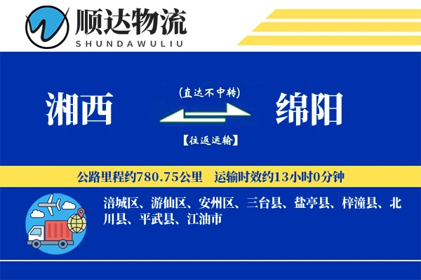 湘西到绵阳物流公司