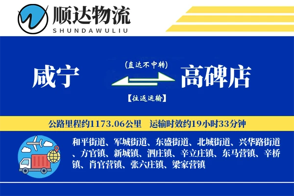 咸宁到高碑店物流公司
