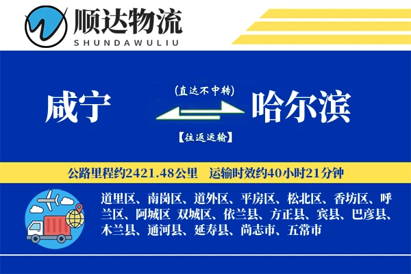 咸宁到哈尔滨物流公司
