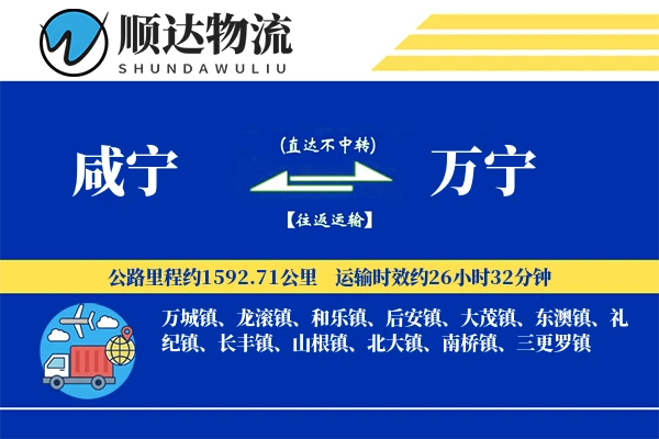 咸宁到万宁物流公司