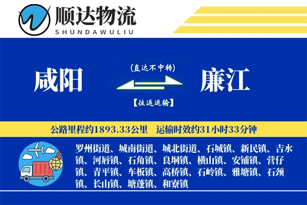 咸阳到廉江物流公司