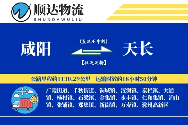 咸阳到天长物流公司