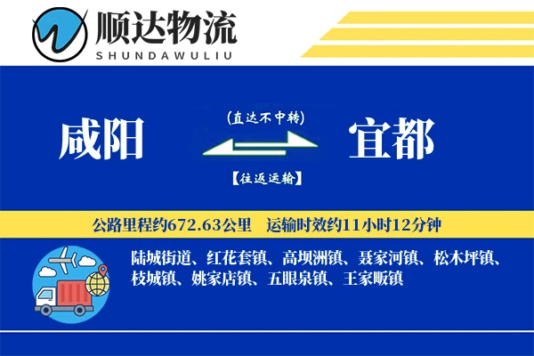 咸阳到宜都物流公司