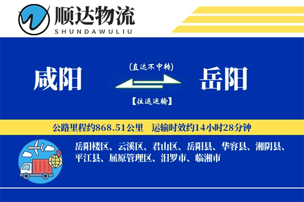 咸阳到岳阳物流公司