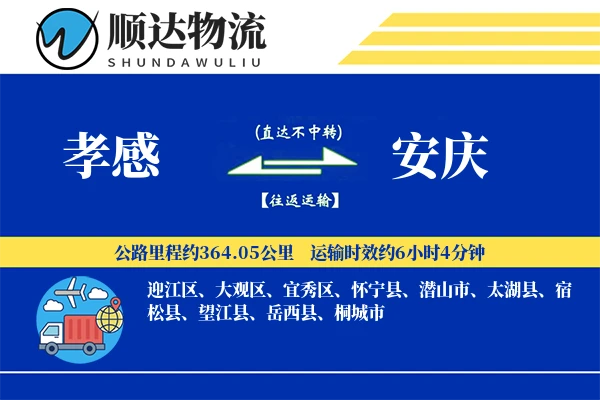 孝感到安庆物流公司