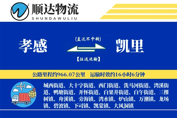 孝感到凯里物流公司
