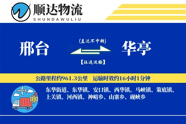 邢台到华亭物流公司-生鲜运输专线「同城配送」