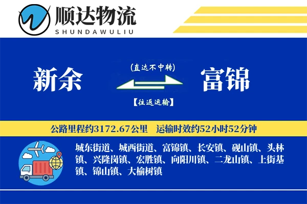 新余到富锦物流公司