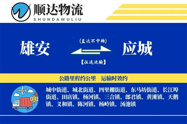 雄安到应城物流公司