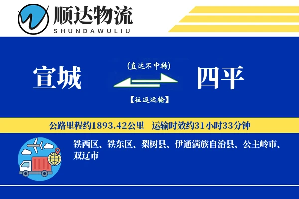 宣城到四平物流公司