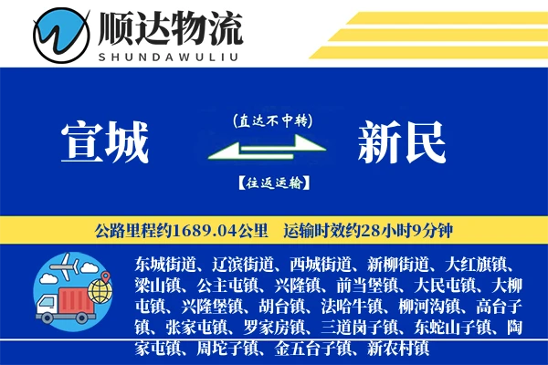宣城到新民物流公司