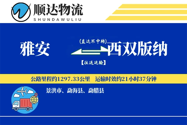 雅安到西双版纳物流公司