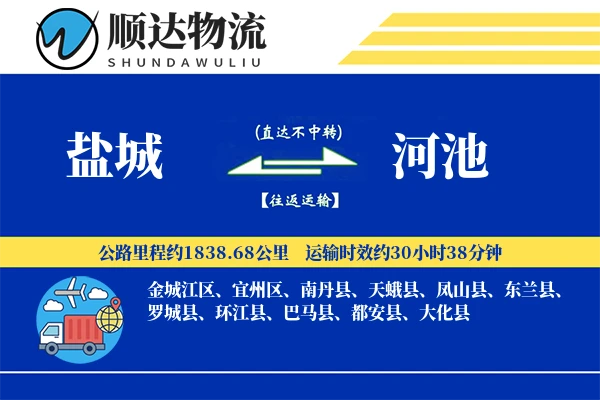 盐城到河池物流公司