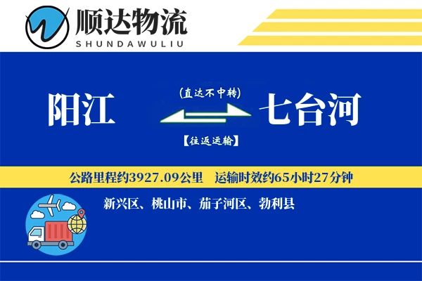 阳江到七台河物流公司-零担运输专线「同城配送」