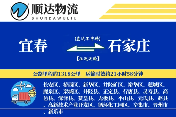 宜春到石家庄物流公司