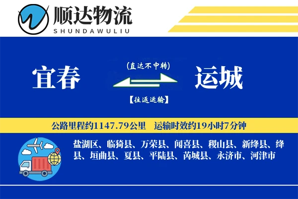 宜春到运城物流公司