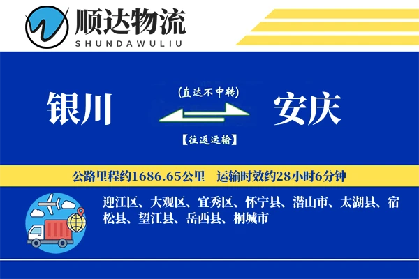 银川到安庆物流公司
