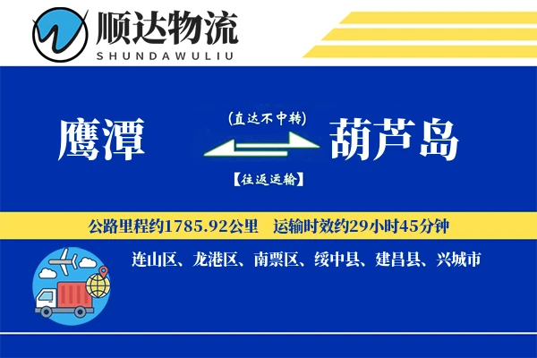 鹰潭到葫芦岛物流公司