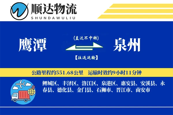 鹰潭到泉州物流公司