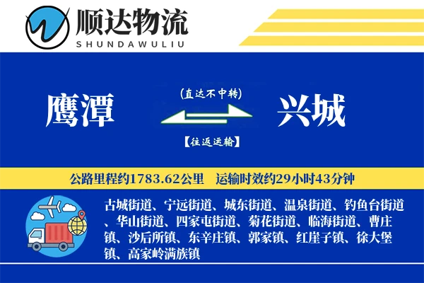 鹰潭到兴城物流公司