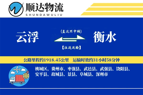 云浮到衡水物流公司