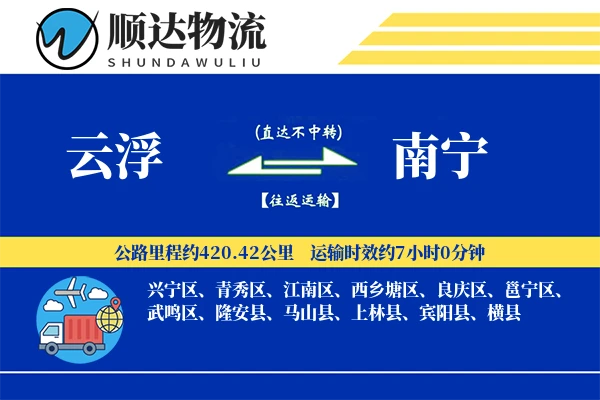 云浮到南宁物流公司